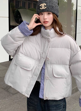 多多小众绒服加厚白鸭绒面包服外套羽绒服(含50白鸭绒)25935