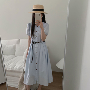 配腰带 79611 夏上新气质排扣腰带连衣裙连衣裙 V.STU多IO