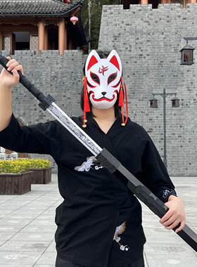 网红竹剑木剑宝剑唐横刀竹木刀带鞘秦王汉剑古风配饰道具儿童玩具