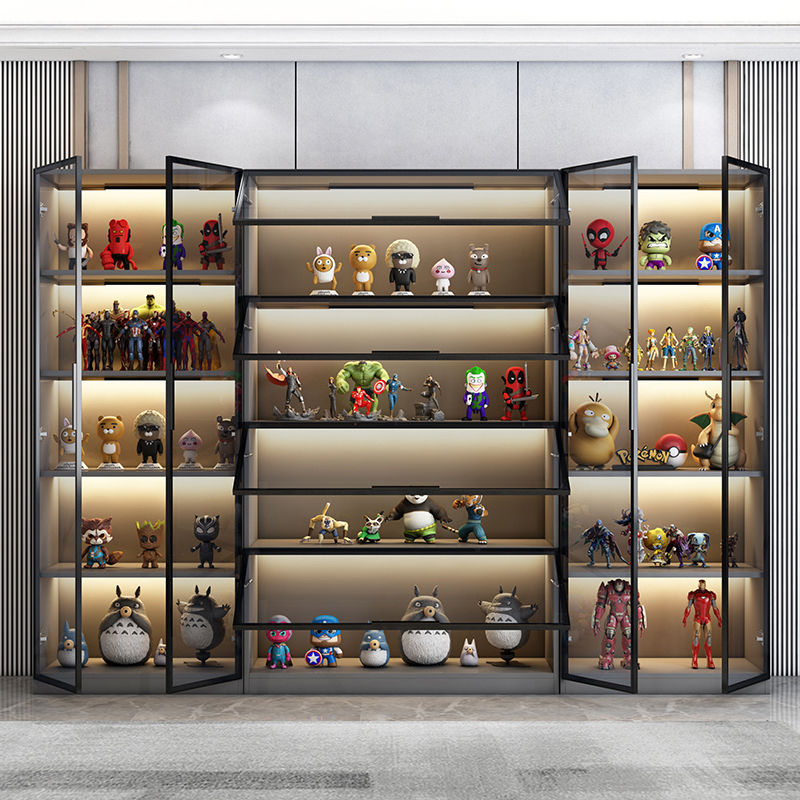 手办展示柜动漫乐高模型玻璃门陈列柜礼品玩具储物柜防尘收纳家用