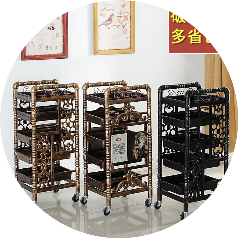 美发推车发廊工具车专用理发店手推车多功能美容车烫染柜复古杠车
