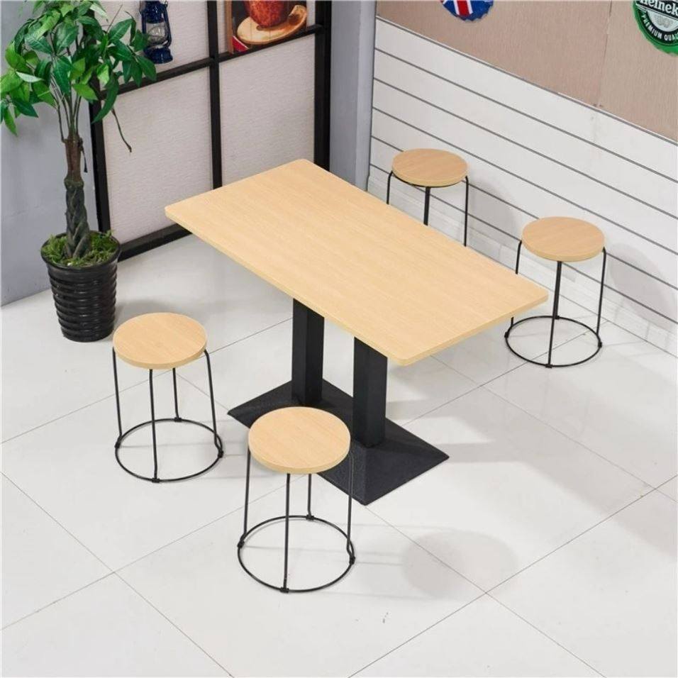 简约休闲快餐桌小吃店麻辣烫桌子长方形饭店食堂餐厅桌椅大排档桌