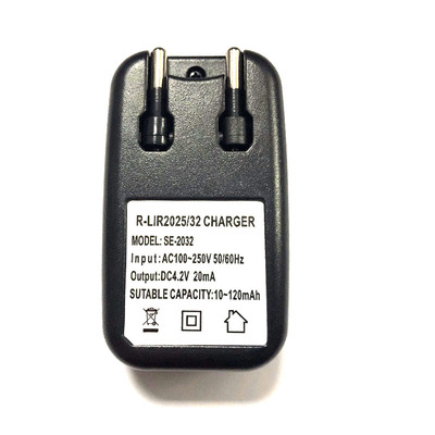 LIR2032 2025 2450 2477 3.6V锂离子电池黑色充电器 不配电池