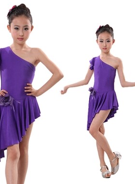 女童小孩练功服流苏夏季拉丁舞裙