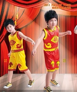 2025儿童表演服演出服福字套装鼓手服传统民族舞蹈服练功马甲马裤