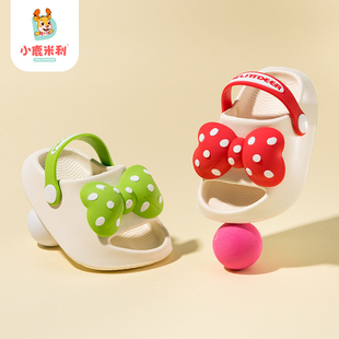 小鹿米利儿童拖鞋夏季女童防滑沙滩外穿浴室透气两穿小宝宝洞洞鞋