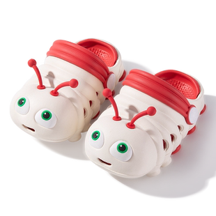 儿童拖鞋女童夏季防滑幼儿软底轻便透气小孩毛毛虫宝宝洞洞鞋男孩