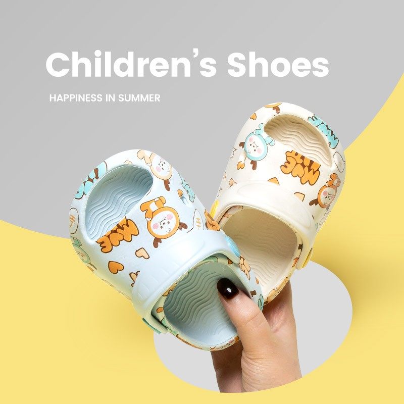 儿童拖鞋男童夏女童室内幼儿洞洞鞋家居防滑软底可爱卡通宝宝凉拖