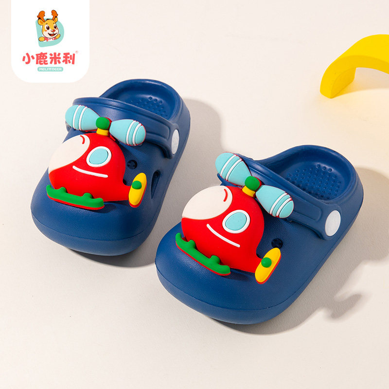 小鹿米利飞机儿童拖鞋夏男童男宝宝洞洞鞋凉鞋新款防滑外穿专用女