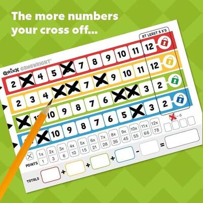 Qwixx快速家庭骰子游戏亲子互动家庭聚会桌游游戏Dice game cards