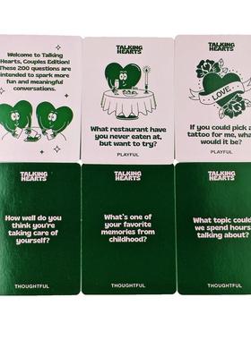 全英文talking hearts用心交谈情侣聚会游戏夫妻对话卡牌
