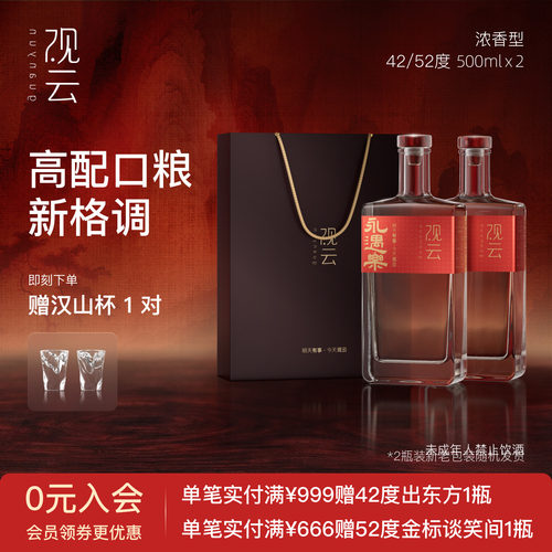 观云永遇乐52度500ml*2瓶白酒
