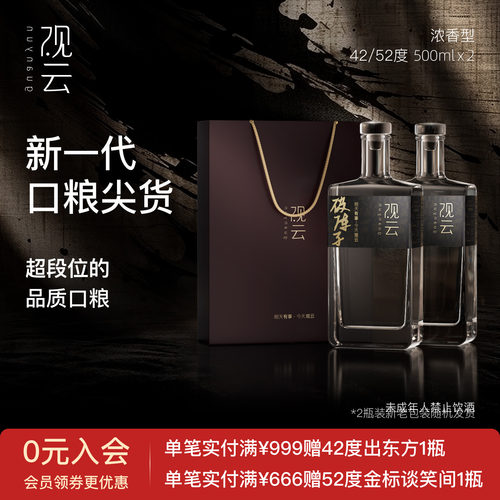 观云破阵子浓香型白酒52度2瓶装