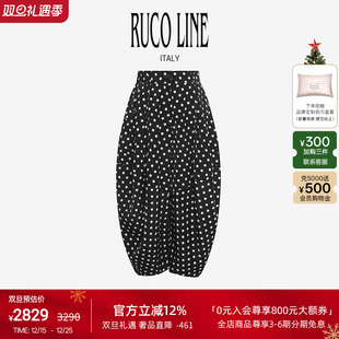新品 女宽松灯笼裤 Ruco 25秋冬波点哈伦裤 九分裤 Line如卡莱