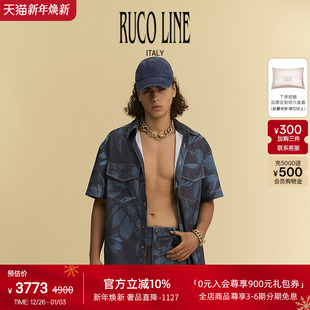 休闲衬衫 Line如卡莱25夏迷彩印花短袖 Ruco 男高级感痞帅 新品