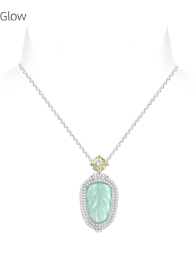 金枝玉叶天然蓝水翡翠a货项链女