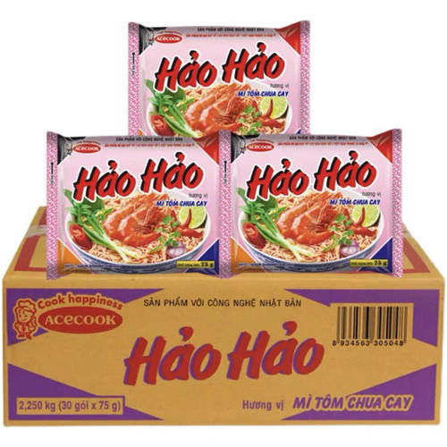 越南进口风味 mihaohao 酸辣虾味面好好面 方便面干脆面泡面