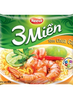 越南进口风味虾味方便面老牌子免煮微辣冲泡 mi ba mien chua cay