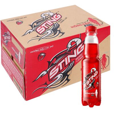 越南原装进口草莓味红色汽水碳酸饮料 sting dau nuoc ngot
