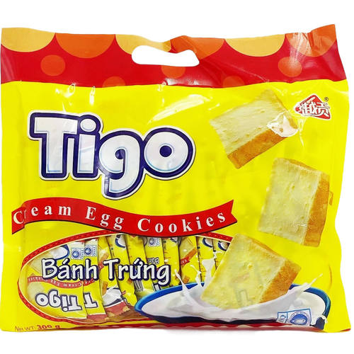 包邮越南进口 Tigo面包干奶油蛋糕饼干300克30小包东南亚零食小吃