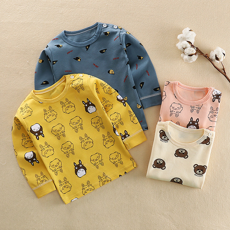 男童肩开纯棉秋衣女童单件上衣宝宝春秋打底家居服婴儿内衣1-4岁,童装/婴儿装/亲子装,保暖上装,淘宝优惠券,粉丝福利购,淘宝优惠卷