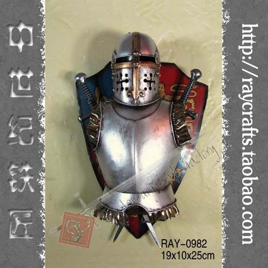欧洲中世纪 骑士古罗马 盔甲骑士武士欧式复古迪吧酒吧办公室挂饰