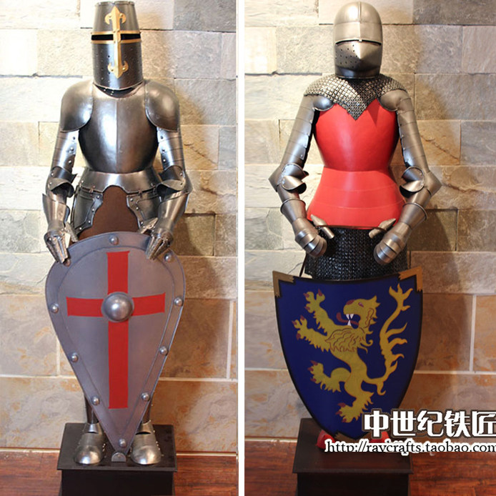 欧洲古罗马盔甲/中世纪骑士/欧式酒吧咖啡西餐厅装饰摆件1米6