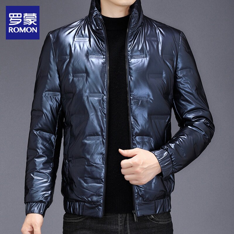 ROMON LIGHT DOWN JACKET MENS WINTER TIDE BRAND WARM COLD CLOTHING 2024 NEW CASUAL STAND COLLAR JACKET MENS WEAR