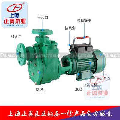 厂家直销65FPZ-25型塑料自吸泵循环盐酸耐酸泵