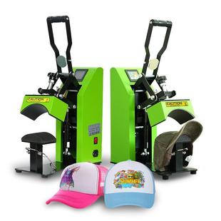 厂家Automatic Open 2in1 cap press 棒球帽子印刷机diy peaked c