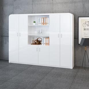 烤漆文件柜简约白色资料柜办公室老板桌背景柜时尚档案柜储物书柜