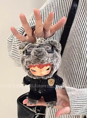 【娃衣】小野Hirono公路日志娃衣酷黑皮夹克套装挂件17cm衣服着替