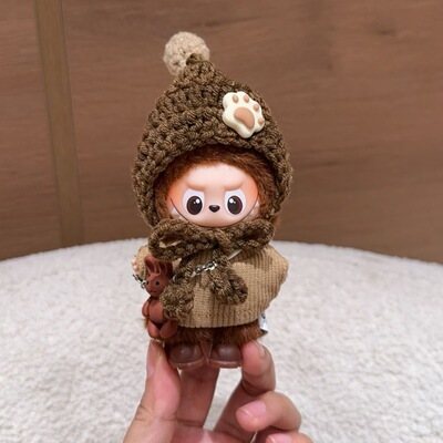 【娃衣】labubu4.0娃衣猫爪针织套装mini拉布布四代心底密码着替