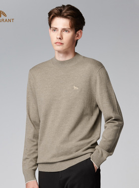 HENRY GRANT/亨利格兰混色花纱澳洲羊毛休闲丝感保暖羊毛衫