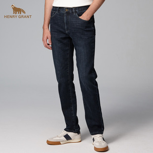 美式 男裤 英伦休闲风中腰牛仔裤 厚款 子 亨利格兰秋季 直筒男长裤 新品