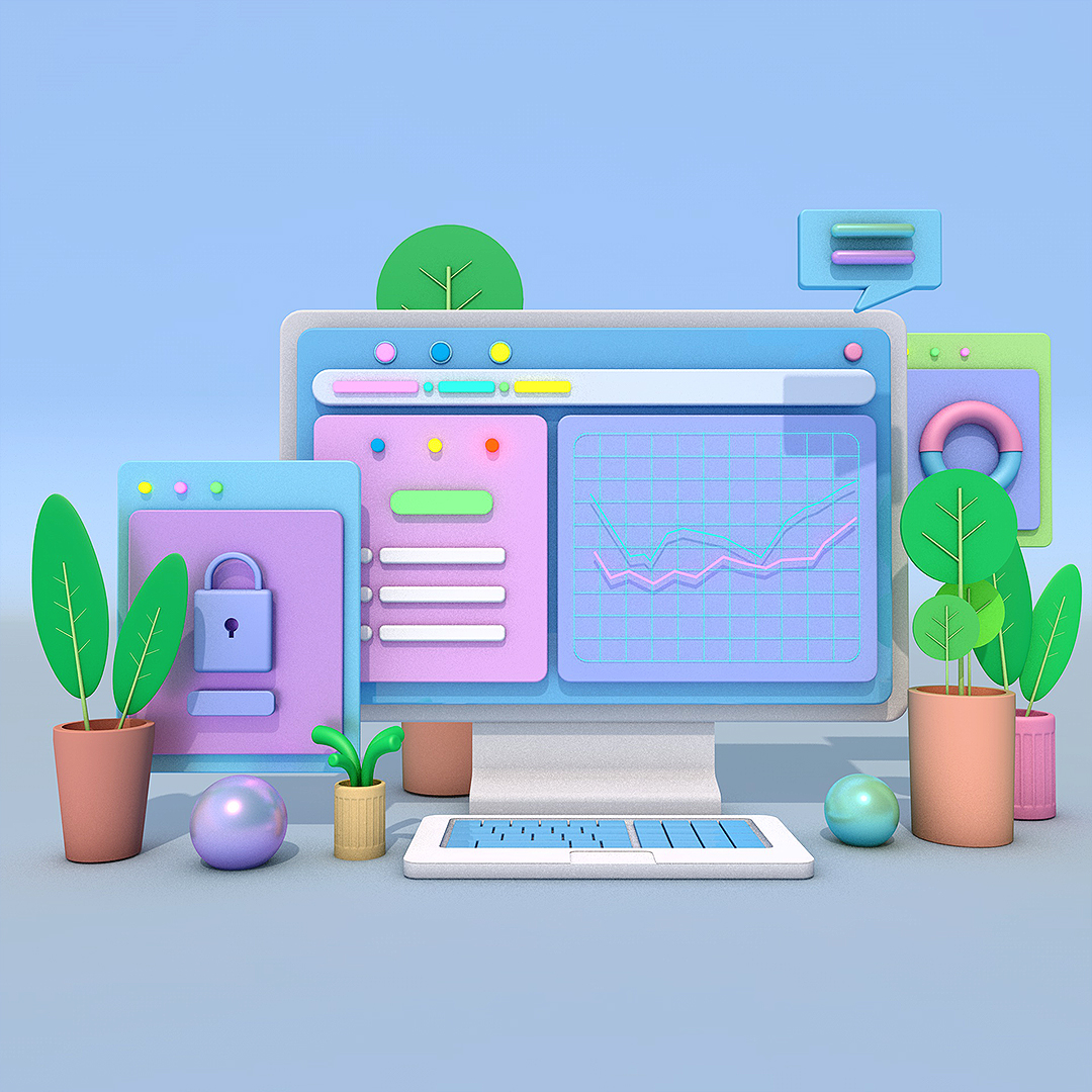 C4D电脑桌面自建模型源文件原创3D场景建模带普通材质建模视频A40