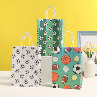 创意足球礼品袋运动会儿童节牛皮纸袋手提袋糖果包装袋