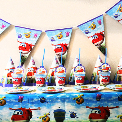 超级飞侠派对餐具纸杯桌布