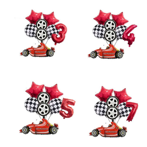 红色赛车轮胎铝膜气球男孩生日主题派对装饰用品主题室内布置