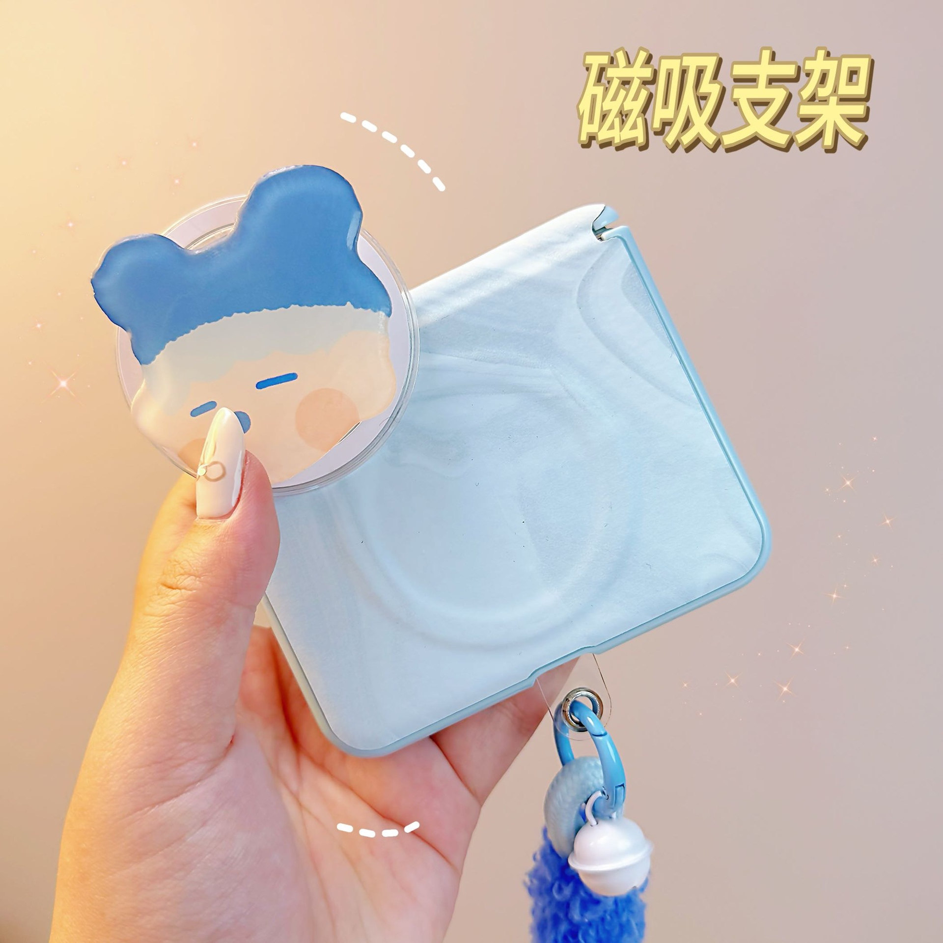 华为PuraX可爱小熊磁吸手机壳适用于huaweipurax典藏版折叠屏皮质中轴铰链全包保护套卡通手提式挂绳外壳新品