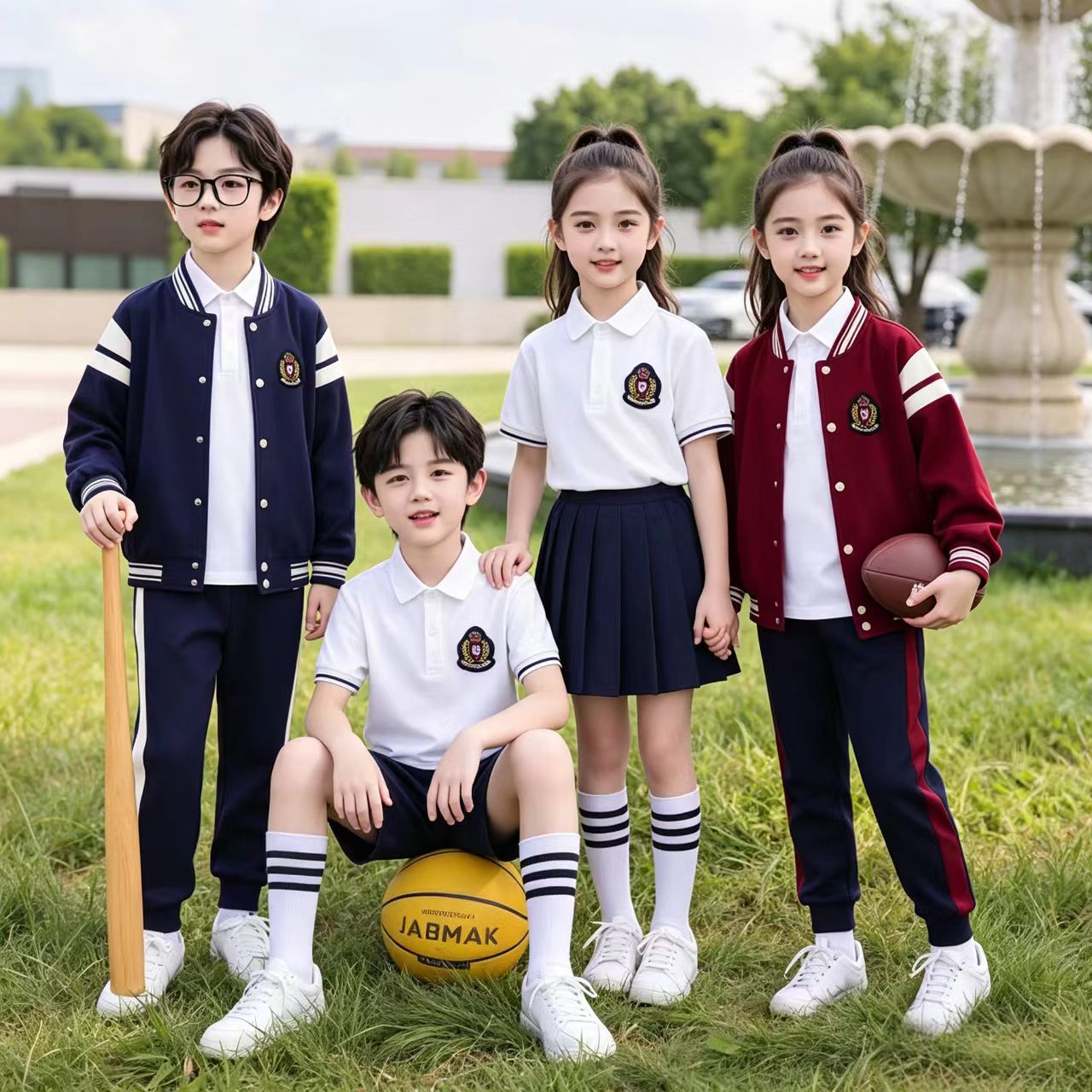 幼儿园园服春秋款学院风运动休闲小学生校服三件套一年级儿童班服