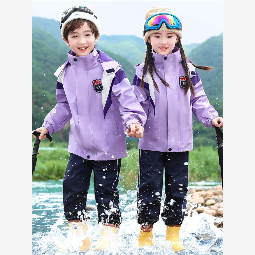 小学生冲锋衣春秋季三合一校服套装幼儿园运动会秋冬园服儿童班服