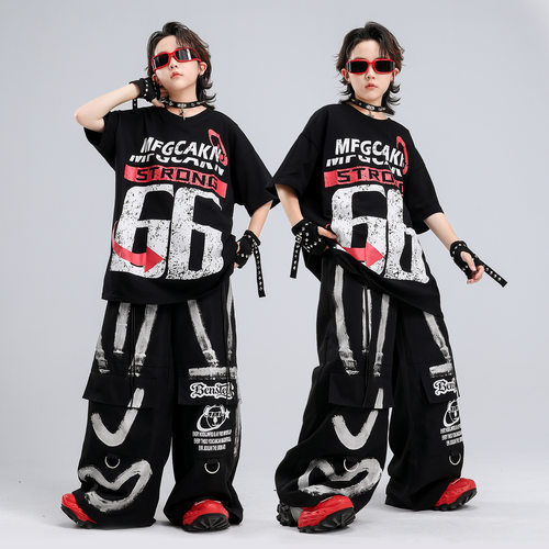 街舞儿童潮服嘻哈男童架子鼓演出服套装少儿hiphop爵士舞表演服装