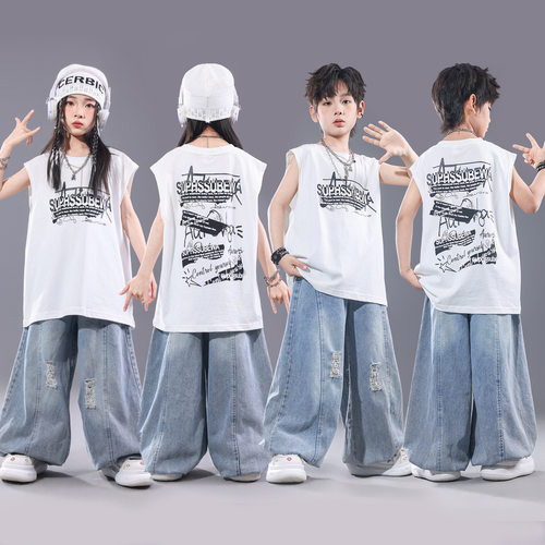 六一儿童街舞演出服少儿服装hiphop童装架子鼓男童嘻哈潮服套装酷