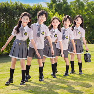 儿童毕业照班服套装 小学生学院英伦风校服夏季 幼儿园园服2025新款