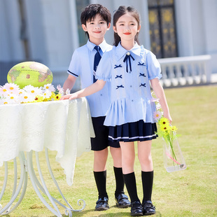 幼儿园园服短袖 英伦学院风夏季 装 小学生校服表演服班服演出服薄款