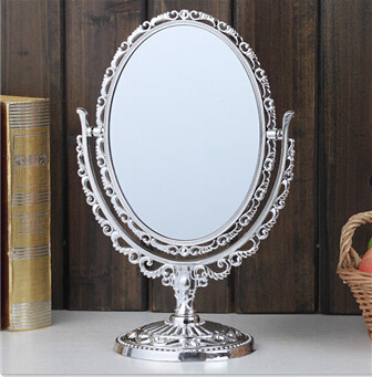 ins大号桌面双面台式化妆镜子 大号时尚梳妆镜 欧式台镜 公主镜