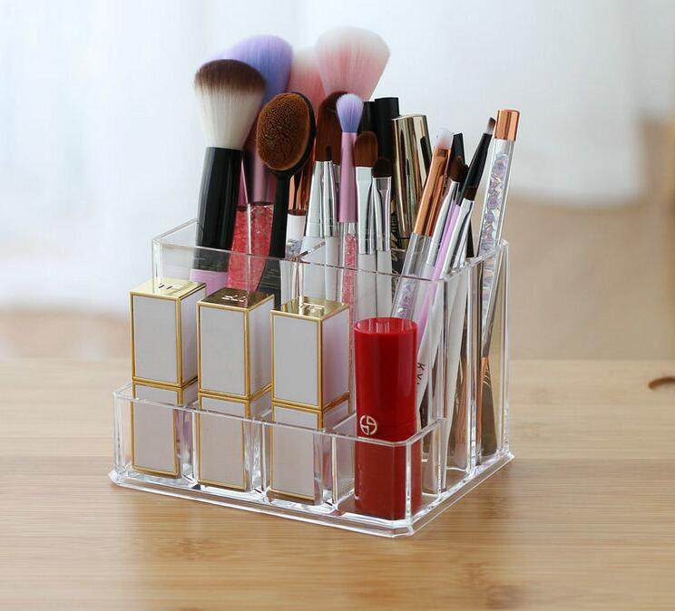 透明亚克力简约化妆刷收纳桶眉笔口红梳子收纳筒笔筒化妆品收纳盒,收纳整理,桌面收纳盒,淘宝优惠券,粉丝福利购,淘宝优惠卷