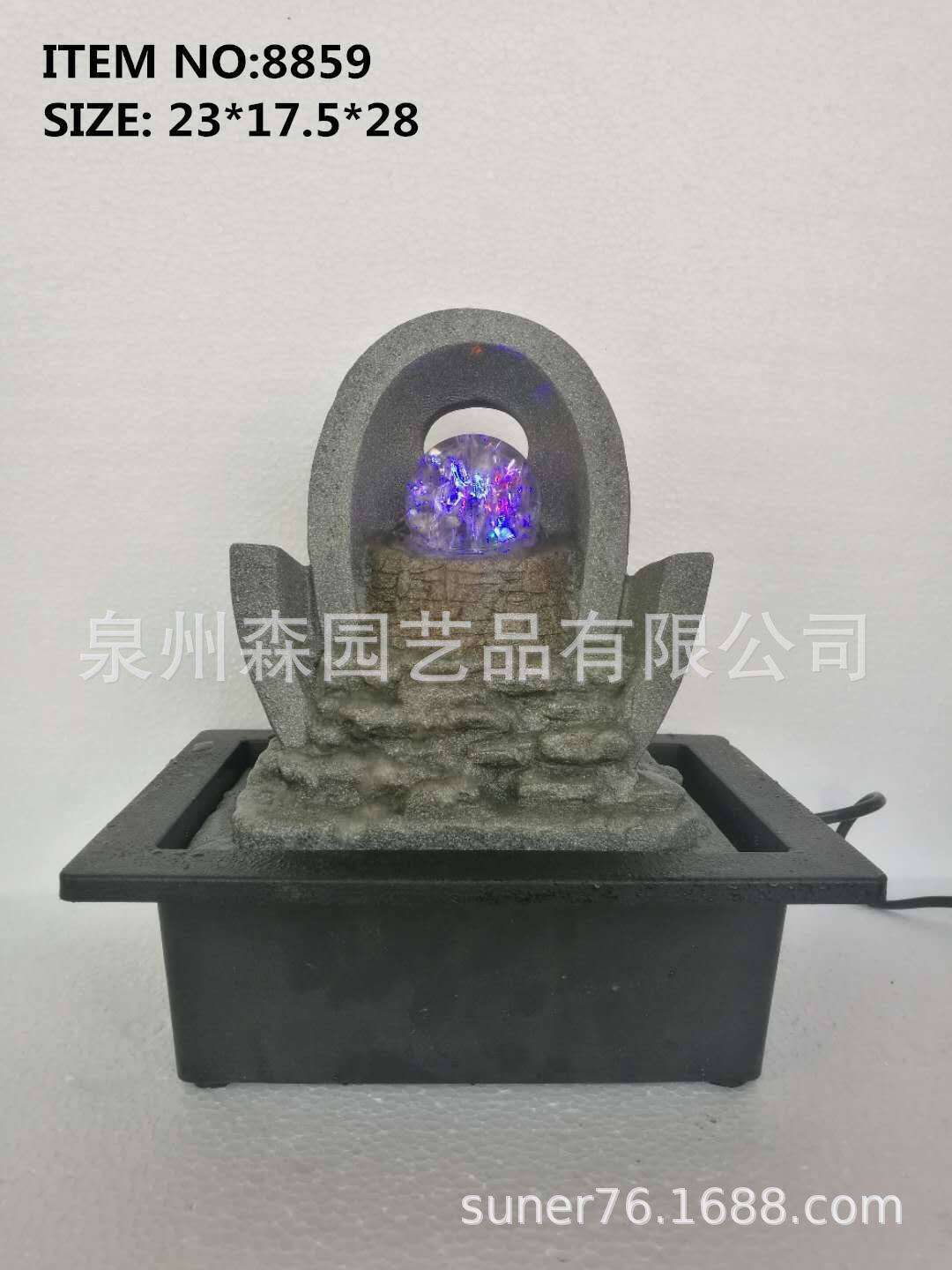 树脂工艺品喷泉流水摆件桌面简约家居风水球饰品喷泉