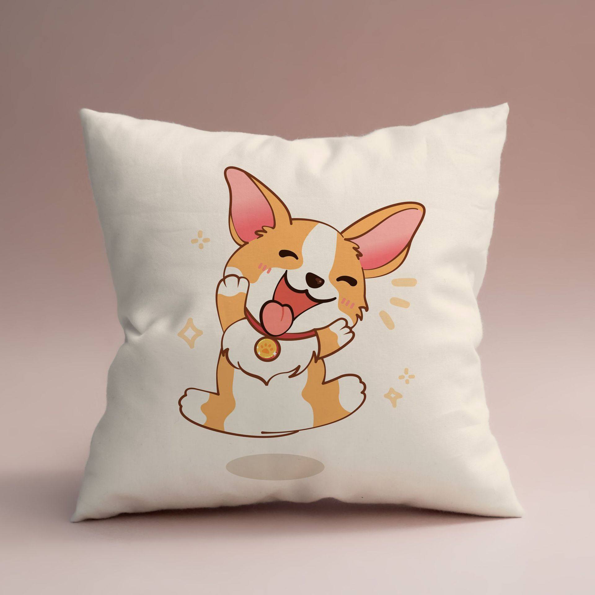 卡通ins风柯基抱枕套办公室靠枕沙发靠垫汽车抱枕家居